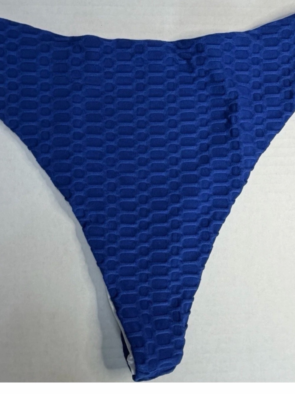 Blue Textured Bikini Bottom size Large